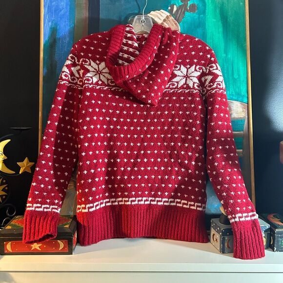 American Eagle Outfitters Red and White Christmas Turtleneck Sweater XS - Picture 8 of 14